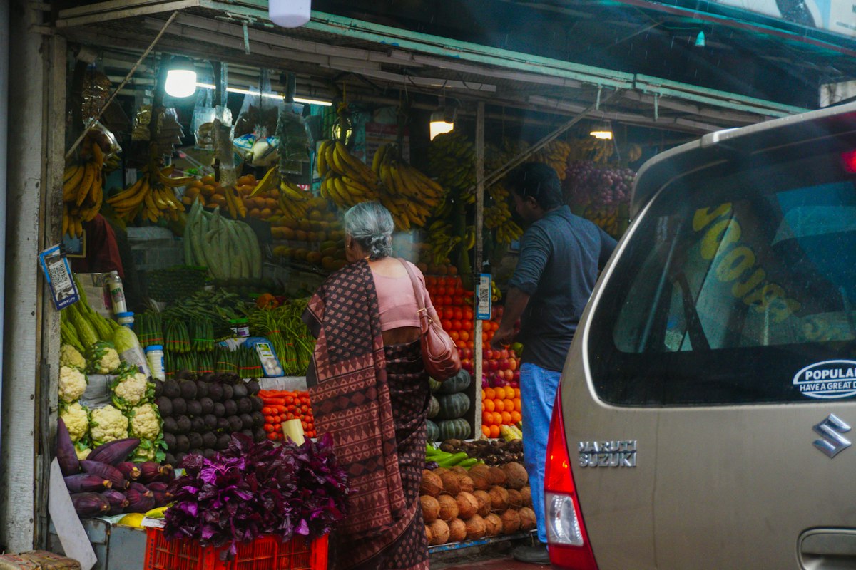 Sélection de fruits et légumes frais